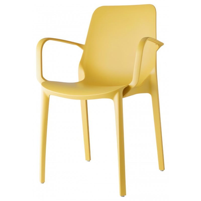 Krzesło Ginevra z podłokietnikami Scab Design - żółte