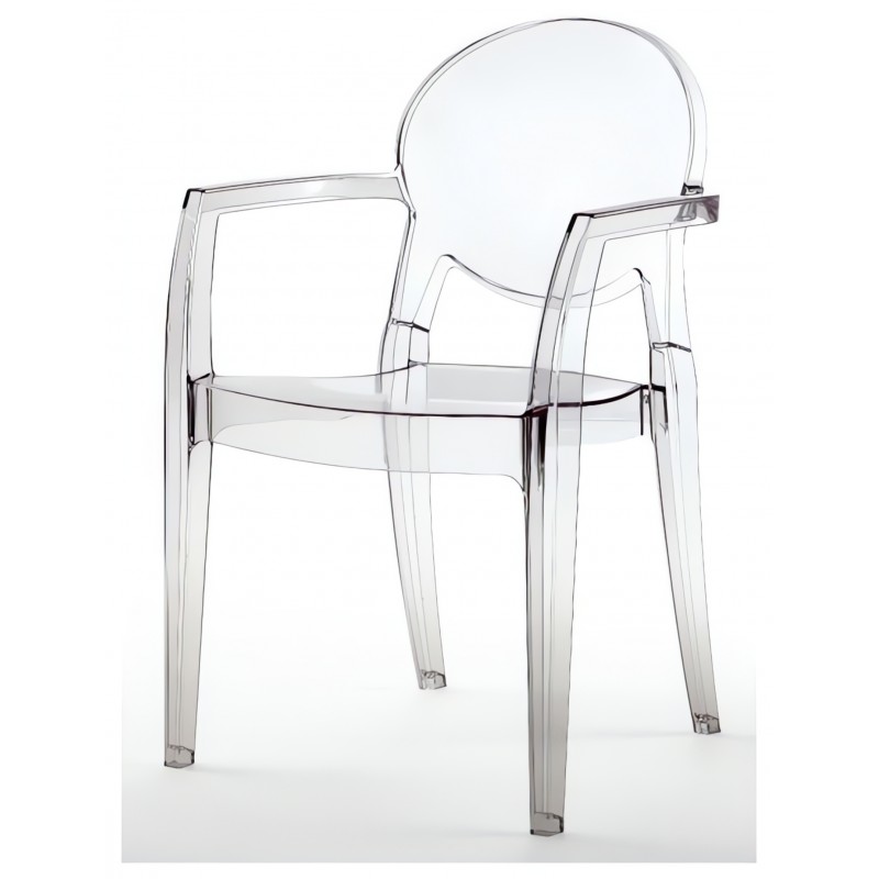 Krzesło Igloo z podłokietnikami Scab Design - transparentne