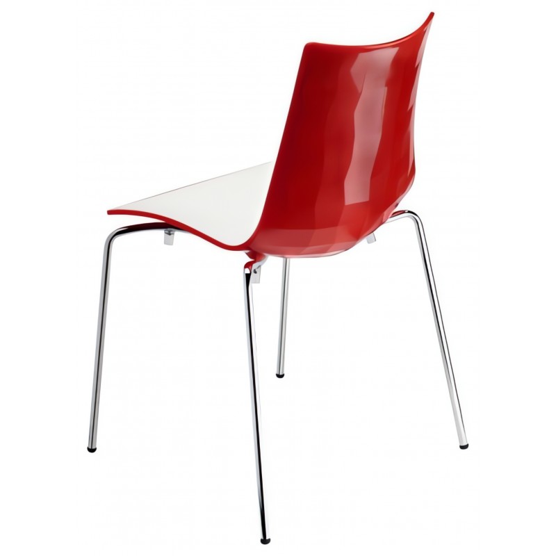 Krzesło Zebra Bicolore Scab Design biało - czerwone