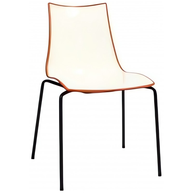 Krzesło Zebra Bicolore Scab Design biało - pomarańczowe