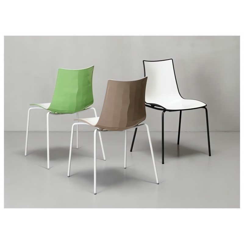 Krzesło Zebra Bicolore Scab Design biało - pomarańczowe