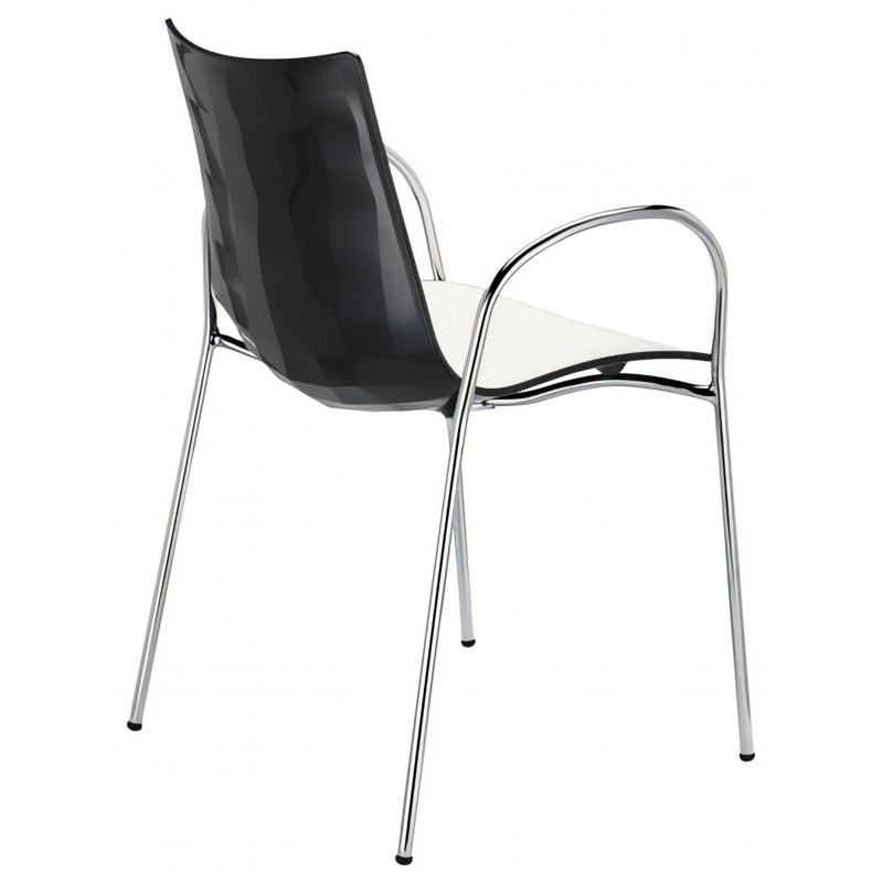 Krzesło Zebra Bicolore z podłokietnikami Scab Design biało - antracytowe