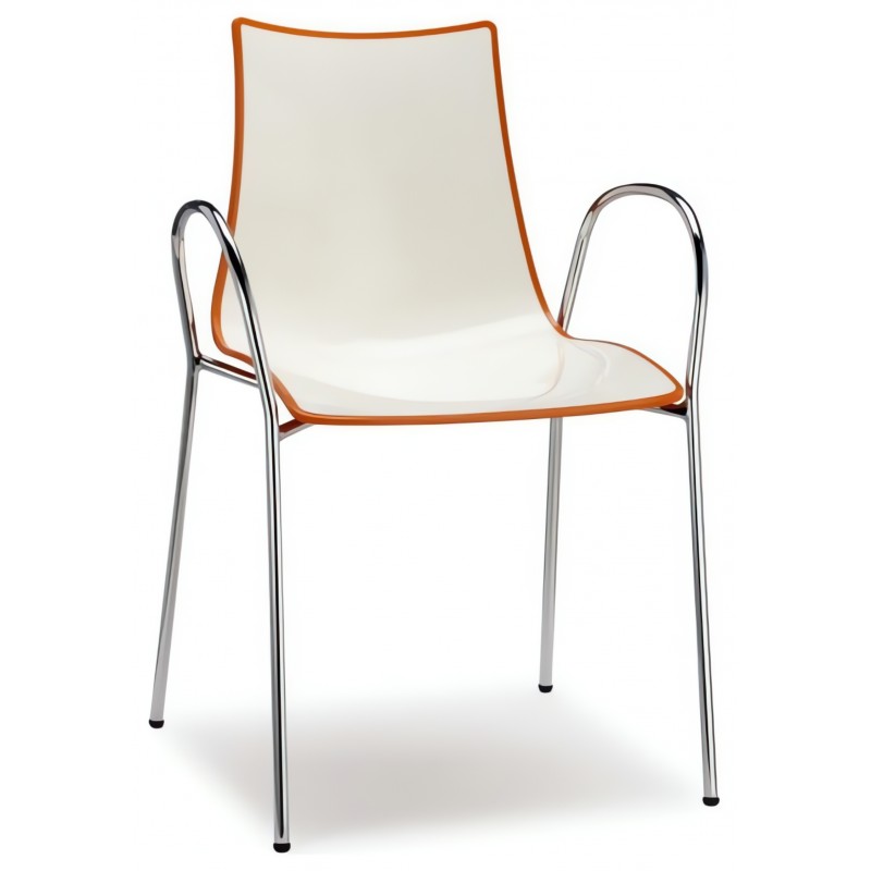 Krzesło Zebra Bicolore z podłokietnikami Scab Design biało - beżowe