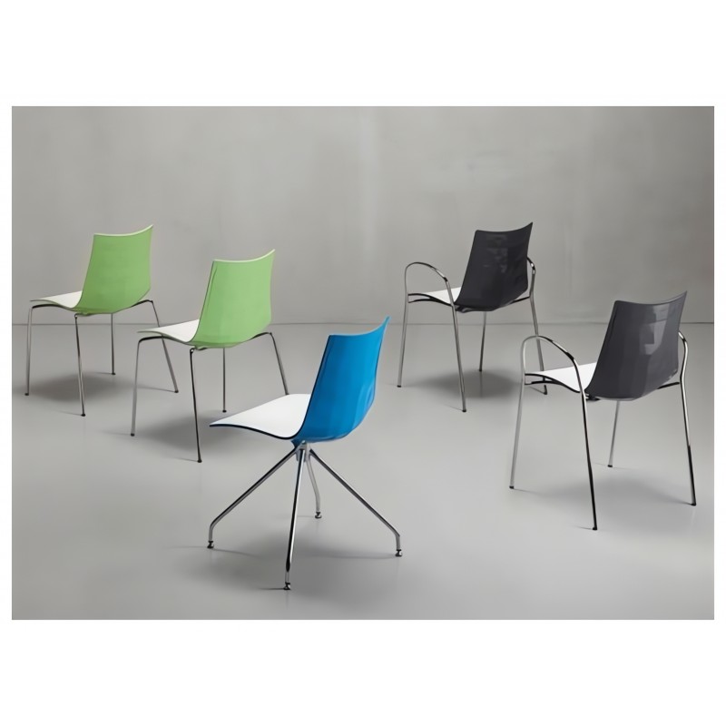 Krzesło Zebra Bicolore z podłokietnikami Scab Design biało - niebieskie