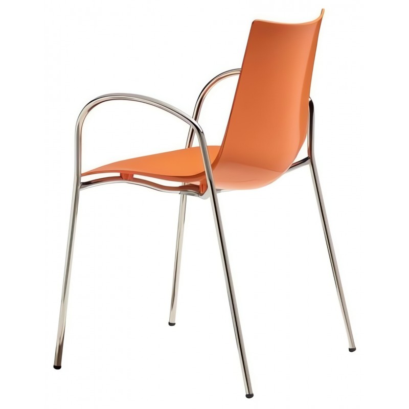 Krzesło Zebra Technopolymer z podłokietnikami Scab Design - pomarańczowe