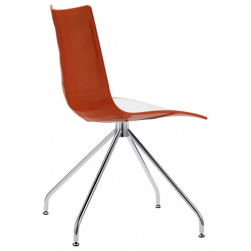 Obrotowe krzesło Zebra Bicolore Scab Design biało - czerwone