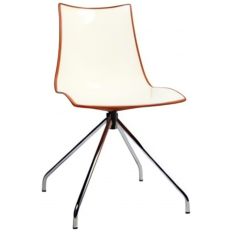 Obrotowe krzesło Zebra Bicolore Scab Design biało - pomarańczowe